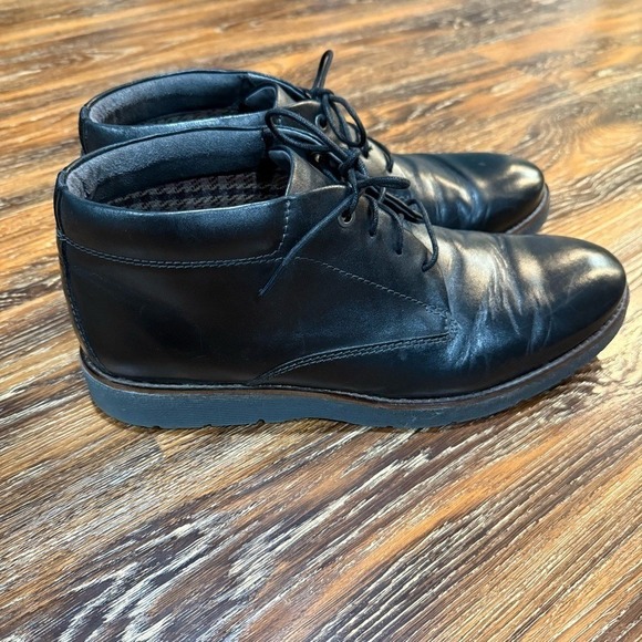 Clarks Size 10.5 Black Leather Chukka Boots Shoes 16501 Men's Footwear 10 -1/2 - Picture 2 of 7